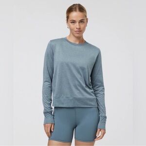Vuori Daydream Crew Women Small Teal Blue Top
